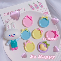 Macaron color simulation dinner plate cute cartoon cream glue mobile phone protective case accessories glue material handmade DIY