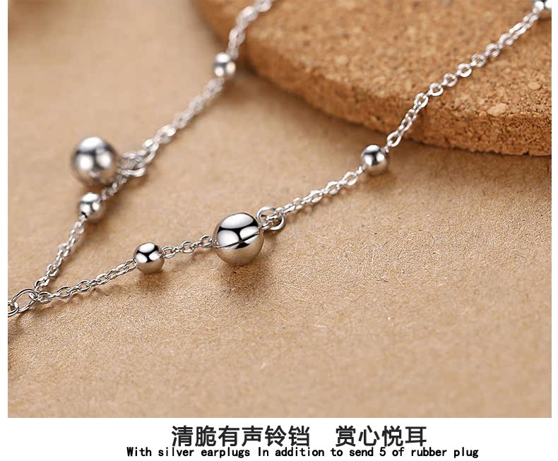 Vòng cổ gió vòng chân 925 sterling bạc âm thanh làm hài lòng sinh viên Mori chân trang trí 2018 mới vòng chân nữ chuông lắc chân đẹp độc