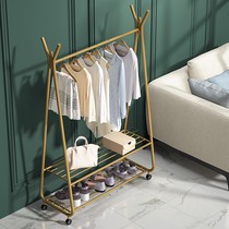 Light luxury drying rack floor bedroom hanging coat rack folding simple household balcony drying rack single pole type