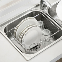 Home Stainless Steel Sink Bowl dishes Shelf Tableware Drain rack Home Kitchen Bowls Chopsticks Drain Basket Shelve