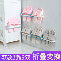 Home bathroom trailer rack non-perforated wall hanging toilet rack adhesive hook toilet storage artifact