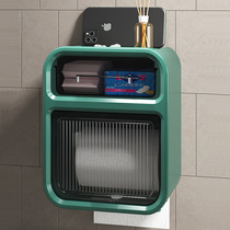 Toilet paper towel box toilet suction paper box wall-mounted roll paper frame waterproof and free of perforated bathroom toilet disposal box