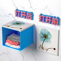 Home bathroom rack-free bathroom folding storage cabinet wall-mounted laundry rack waterproof
