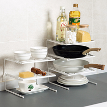 Kitchen rack countertop layered storage rack seasoning rack wrought iron cabinet bathroom supplies drain dishes and chopsticks shelf