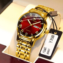 Brand name Swiss fully automatic mechanical watch male double calendar night light waterproof couple ladies steel wristwatch