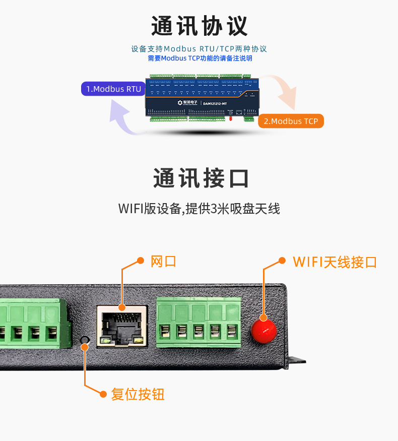 DAM121212-MT 工业级网络数采控制器通讯接口