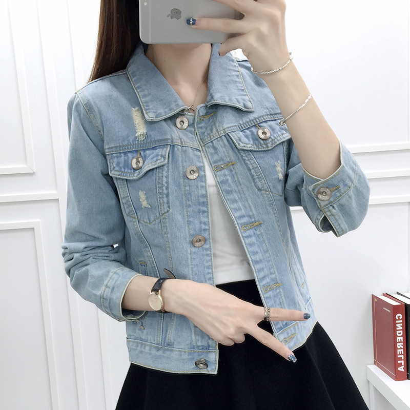 [USD 44.84] Denim jacket female spring and autumn season slim short ...