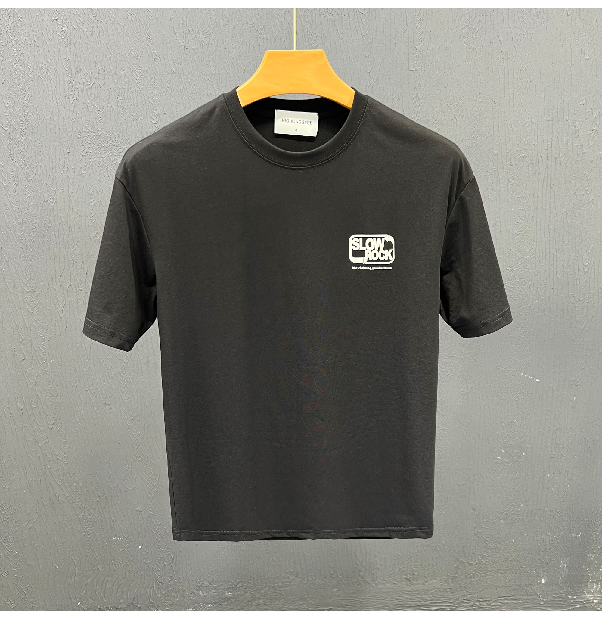 Summer pure cotton short for men's 2023 new letter print versatile casual half sleeved round neck T-shirt_voghion.com