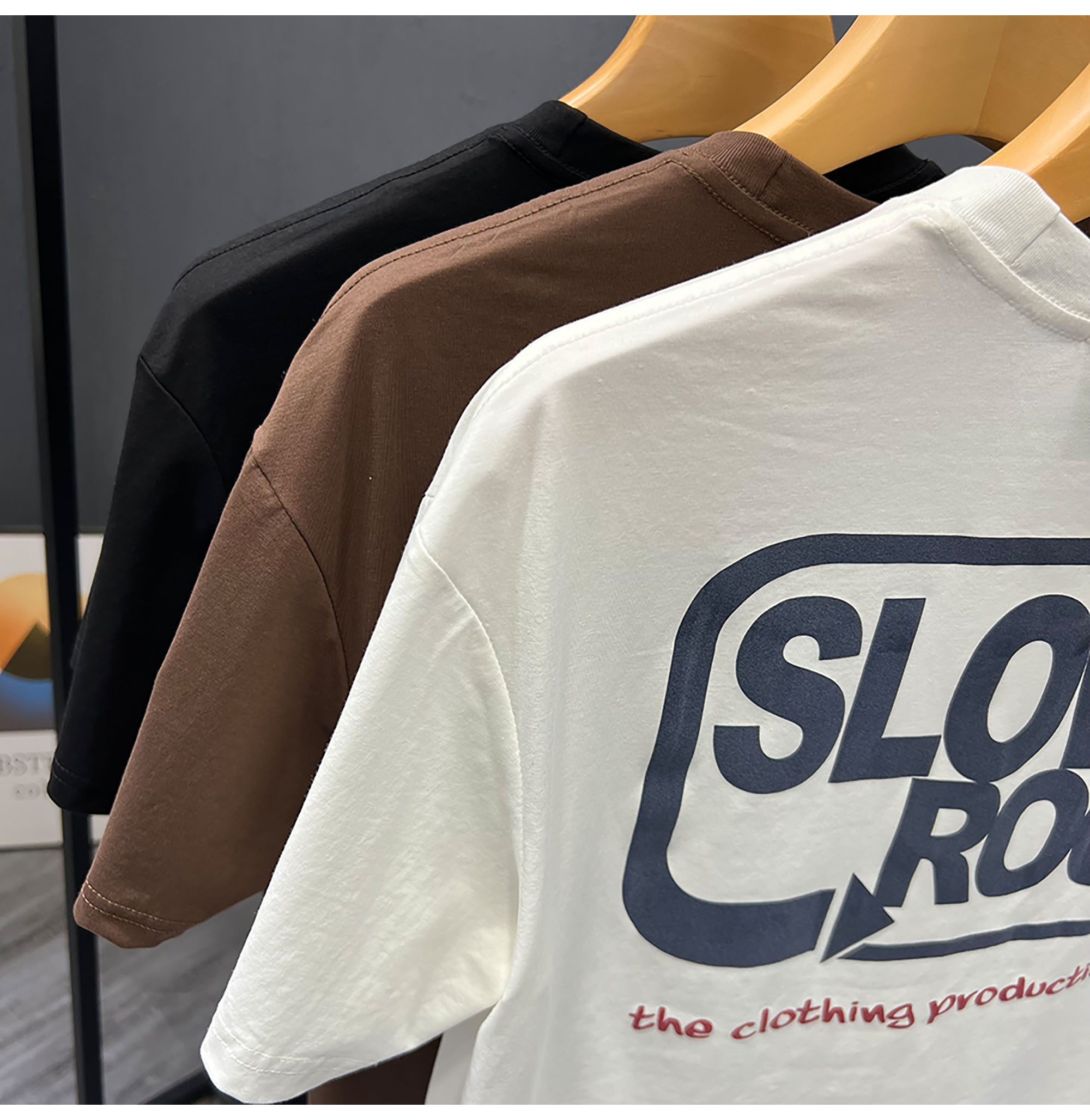 Summer pure cotton short for men's 2023 new letter print versatile casual half sleeved round neck T-shirt_voghion.com