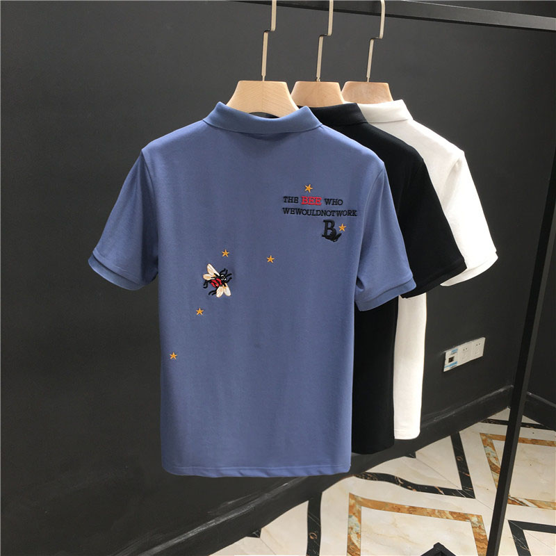 Net red Yangpai ins embroidery short-sleeved t-shirt men's 2022 new trend youth shirt lapel half-sleeve POLO shirt