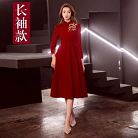 XM763 вино красная модель с длинным рукавом