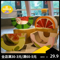 Cat scratch board fruit cat nest integrated non-chip corrugated paper wear-resistant multifunctional grinding claw board cat toy supplies