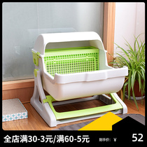 Large cat litter Basin semi-closed semi-automatic easy to clean and anti-splashing bucket filter cat toilet cat supplies