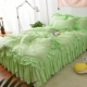 Tide thương hiệu cotton cô gái trái tim thêu giường váy bốn bộ công chúa bông đen ren giường sinh viên