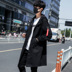 Thu thêm chất béo cộng với áo khoác đang đội mũ trùm đầu áo khoác nam trong áo gió Hàn Quốc phiên bản dài đẹp trai của mũi xu hướng. 