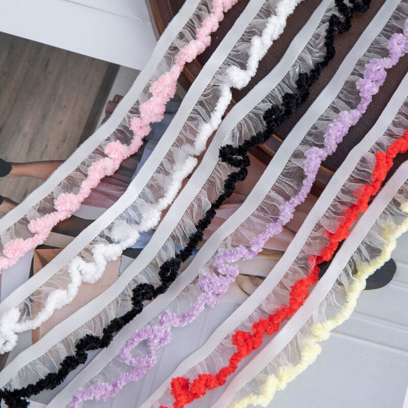 Free Shipping 2cm Tulle Elastic Pleated Ribbon DIY Sock Cuffs Hair Ties Lolita Doll Clothes Dress Desk Decoration Free Shipping 2cm Tulle Elastic Pleated Ribbon DIY Sock Cuffs Hair Ties Lolita Doll Clothes Dress Desk Decoration