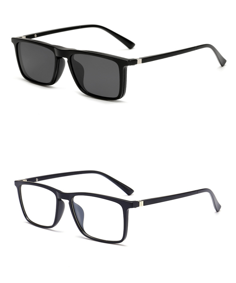 Kính râm kép sử dụng gương nam nữ kính nam châm retro TR full frame hai lớp kính râm clip nam cận thị kính râm phân cực kính bảo vệ mắt
