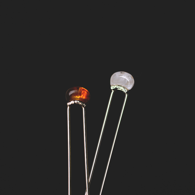 Beautiful Amber Brown~ Gradient U-Shaped Hairpin, New Chinese Style Simple Hairpin, Elegant National Style Hanfu Hairpin, Hair Styling Tool