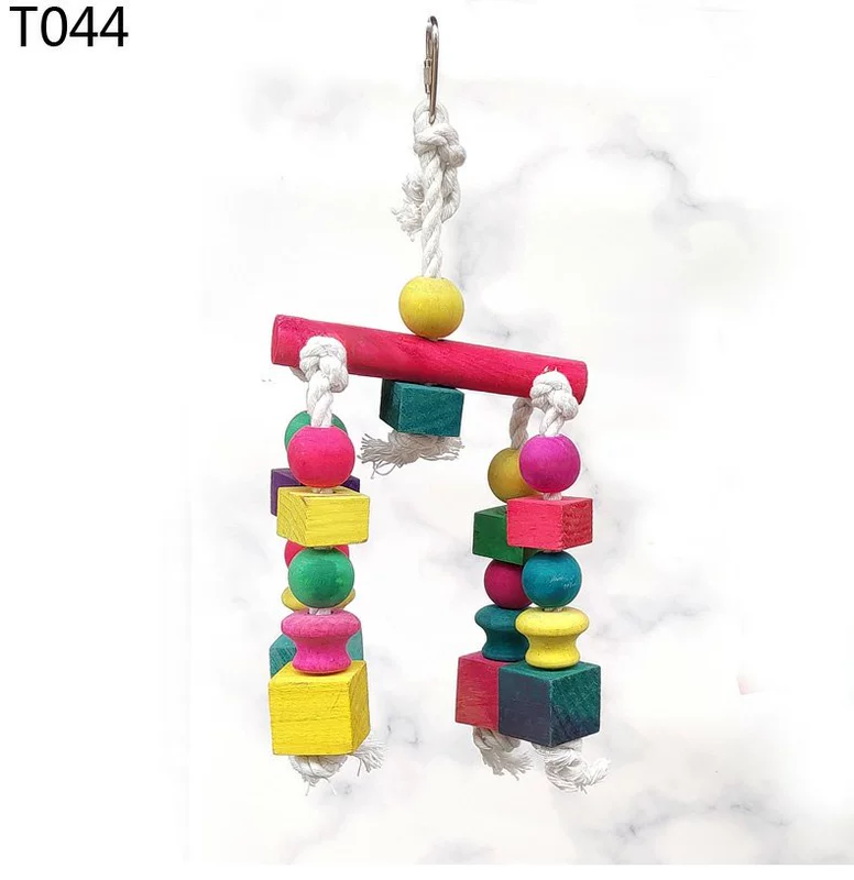 Yuedi Parrot nibble đồ chơi đầy màu sắc xây dựng khối mol miệng treo chuỗi cung cấp đồ chơi chim T044 / T0173 - Chim & Chăm sóc chim Supplies
