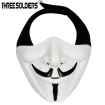 Outdoor Military Fan Protection Half Face Camouflage Halloween Ball Strange CS Personality Smiley Face Dress Mask