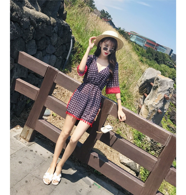 Yimeishan cặp đôi đồ bơi phụ nữ ba mảnh mùa xuân nóng bỏng bên bờ biển kỳ nghỉ những người yêu thích bãi biển quần bơi - Vài đồ bơi 	đồ đi biển đôi	