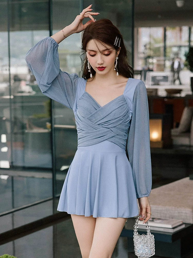 Swimwear от Yimei Shan, длинный рукав, стиль высокого качества, коллекция 2023 года, облегающее, защита от солнца