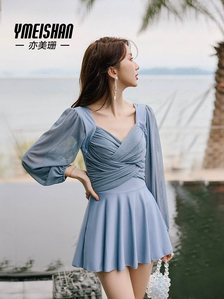 Swimwear от Yimei Shan, длинный рукав, стиль высокого качества, коллекция 2023 года, облегающее, защита от солнца
