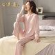 2024 New Pajamas for Women Spring and Autumn Autumn Pure Cotton Long Sleeve Home Clothes Pure Cotton Mommy Style Thin Set