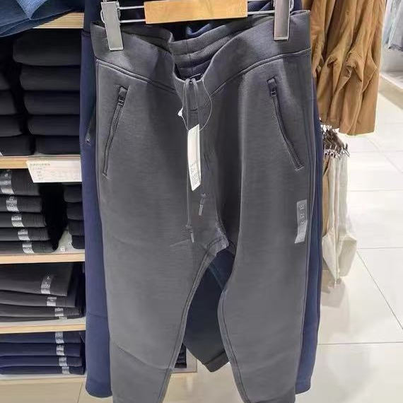 Japanese Style Fitting Room 2025 New Men's Slim Straight High-Elastic Air Layer Elastic Waist Jogger Sports Casual Pants