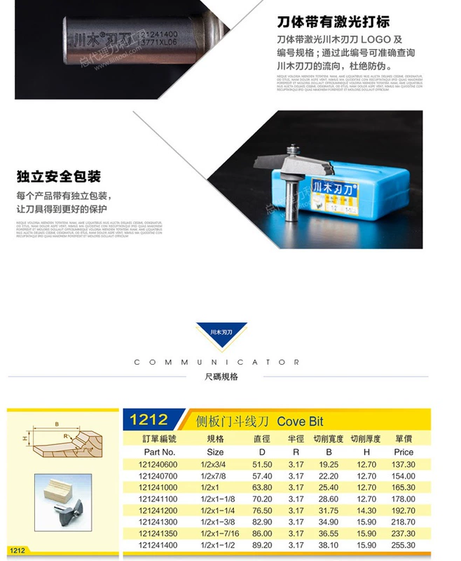 Dao tiện gỗ Tứ Xuyên dòng tay vịn / Đài Loan dao bên tấm cửa xô dòng dao 1/2 dao cắt chuyên nghiệp - Dụng cụ cắt