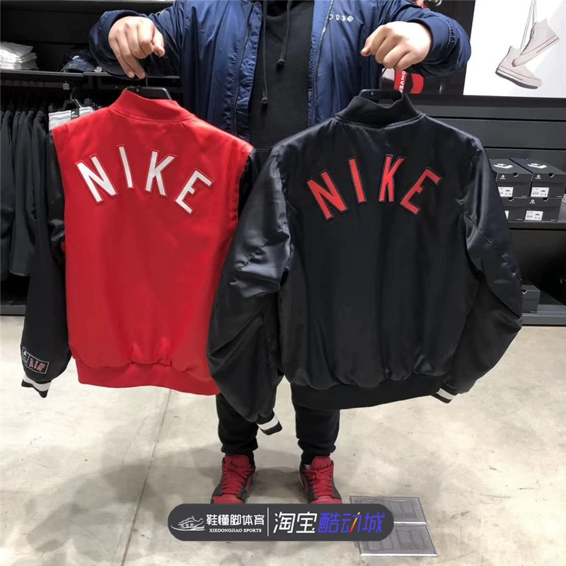 Nike NIKE chữ LOGO nam 2019 áo khoác bay mới áo khoác đồng phục bóng chày AR1838-010-657 - Áo khoác thể thao / áo khoác