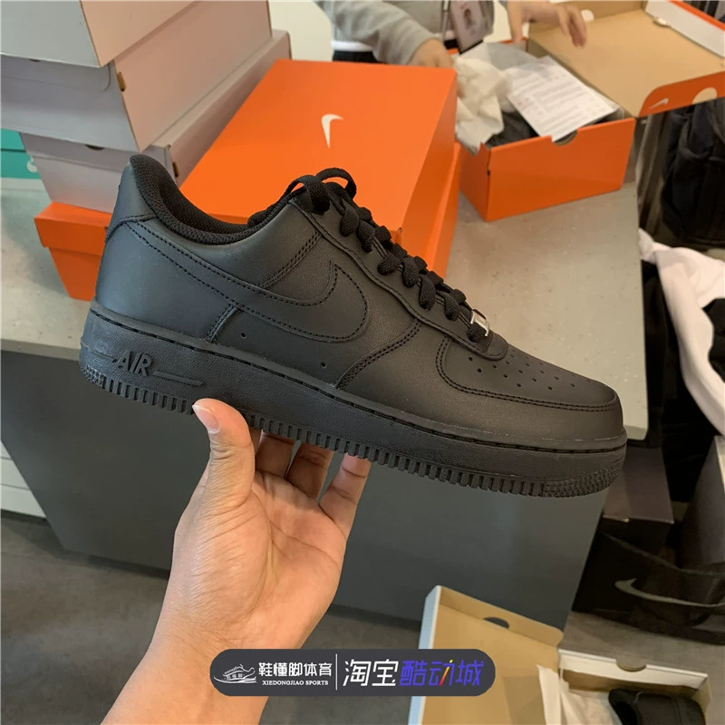 Nike Nike Air Force 1 Air Force Số 1 giày nam màu đen thuần khiết Giày thông thường 315122-001 - Dép / giày thường giày sneaker nữ