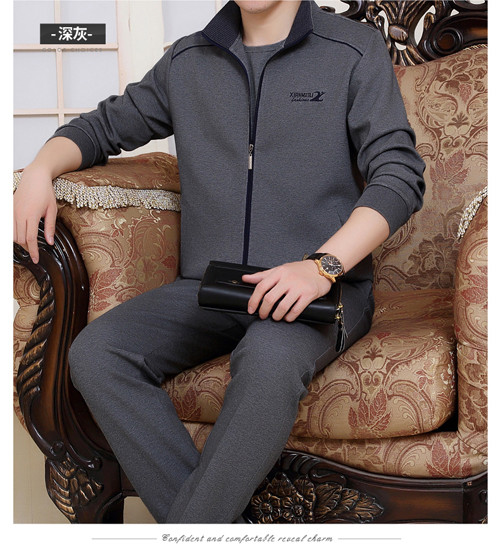 Bộ đồ thể thao nam trung niên mùa xuân và mùa hè cộng với size áo len cotton bố ba mảnh chạy bộ - Thể thao sau quần áo nỉ nam adidas