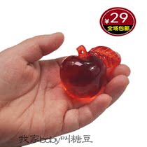 Childrens imitation Crystal acrylic plastic transparent red yellow blue and green apple children playing house fruit toys