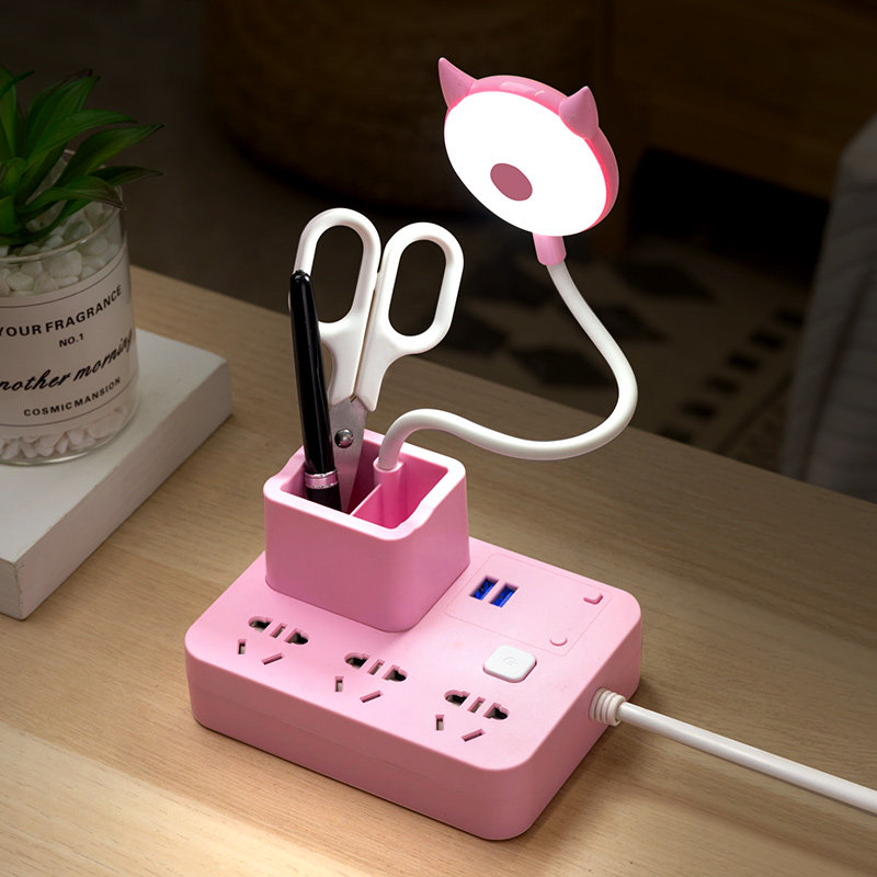 LED lamp eye protection learning bedside lamp remote control night lamp with switch USB home dormitory pen holder table lamp socket lamp