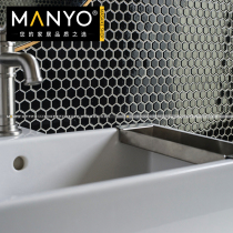 Black light matte ceramic small hexagonal mosaic kitchen bathroom floor tile bathroom hexagonal wall tile