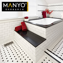 Nordic black white ceramic Back to word parquet Interior Decoration Washroom Floor Tiles Bathroom Toilet Mosaic