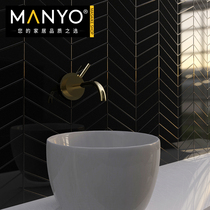 European quadrilateral wavy black glazed mosaic bathroom bathroom shower room waterproof fish bone wall tiles