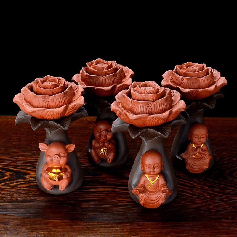 Zen Willi Small Monk Filter Tea Tea Table Tea Desk Tea Set Accessories Tea Play Purple Sand Tea Spotting Piece boutique Nourishing Ceramic Pig