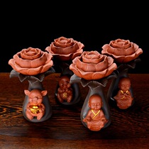 Zen little monk tea filter tea platform tea ceremony tea set accessories tea play purple sand tea pet ornaments boutique can raise ceramic pig