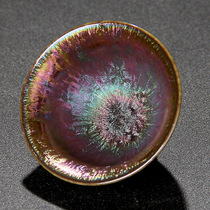 Ceramic colorful kiln tea cup retro Jianzhan household personal kung fu tea cup single cup tea cup gift customization