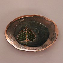 Creative tea set Cup cushion tea ceremony bronze stainless steel household heat insulation pad Chinese style maple leaf cup holder