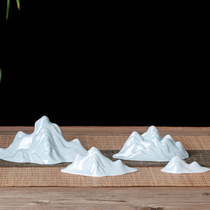 Ceramic pen holder pen lift four treasures creative Chinese style far Mountain rockery micro landscape small ornaments tea ceremony spare parts