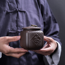 Zisha retro tea cans small ceramic wake-up tea sealed cans black tea creative moisture-proof Tea Box large mini cans