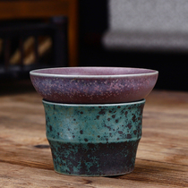 Ceramic Kiln Change Tea Filter Set Kung Fu Tea Set Tea Leaker Filter Set Retro Hand-painted Household Tea Ceremony Accessories