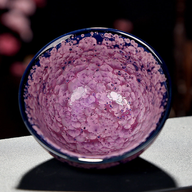 Construction of a Kiln Change Ceramic Kite Tail Flower Tea Cup Dazzling Tea Tea Tasting Cup Flower Tea Master Cup 7 Lottery Single Cup