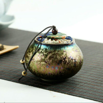 Ceramic colorful glaze Sky Eye small tea pot creative building tea set kiln waking tea pot Puer jar Mid-Autumn gift