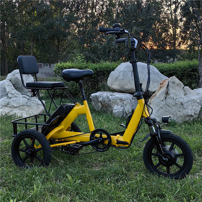 Small 14-Inch Foldable Pedal-Assisted Lightweight Lithium Battery-Powered Tricycle for Adults, Suitable for Urban Commuting Small 14-Inch Foldable Pedal-Assisted Lightweight Lithium Battery-Powered Tricycle for Adults, Suitable for Urban Commuting