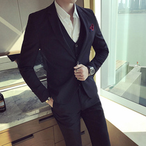 Western-style suit mens three sets of suits business positive dress Four Seasons groom bridegroom wedding gown