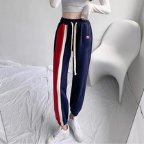 Champion Official Tennis Flagship Store Officer Champon Spring Autumn Thin stripes loose and coveted wide leg sports sweatpants